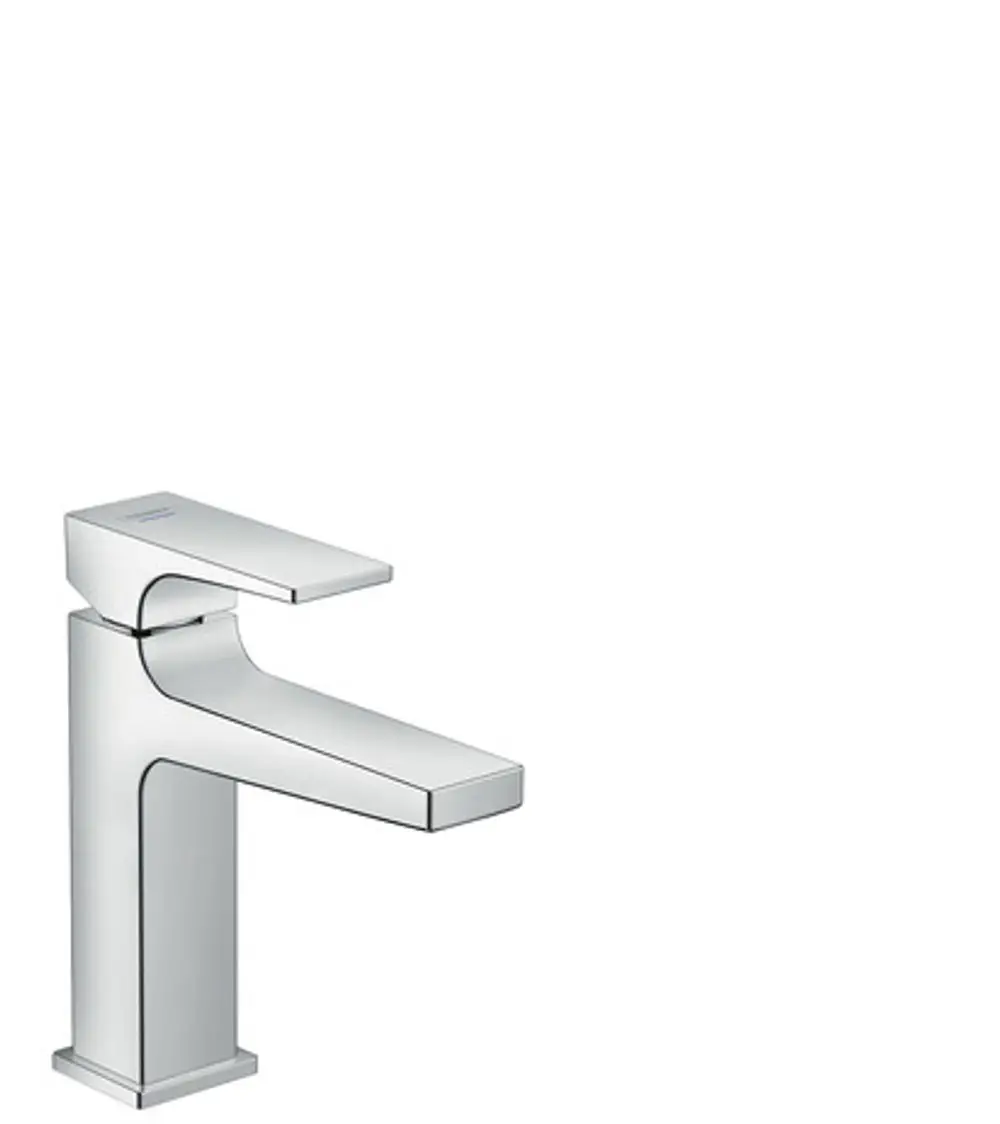 Hochwertiges Standventil von Hansgrohe mit flachem Hebelgriff, geeignet für Kaltwasser oder vorgemischtes Wasser, in glänzendem Chrom-Finish.